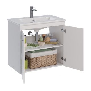 Тумба под раковину Lemark Romance LM07R80T 80 см белый глянец